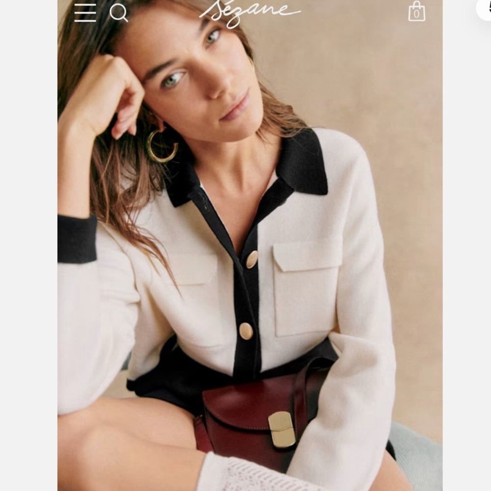 Sezane Merino Wool Betty Cardigan